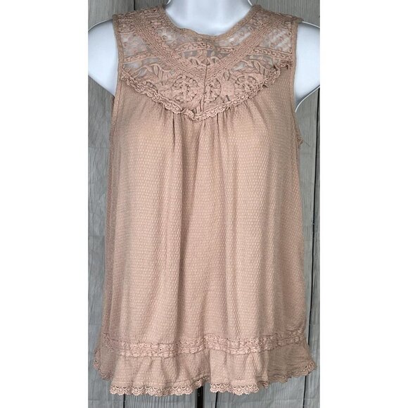 Knox Rose Womens XS Sleeveless Embroidered Top Pink Dusty Rose - Picture 3 of 8